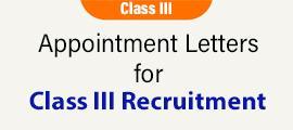Appointment Letters for Class-III